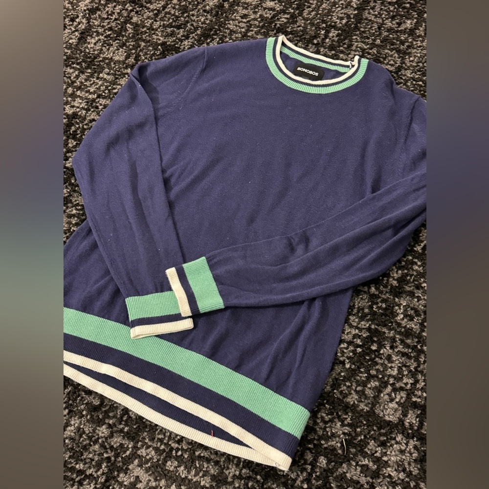 Bonobos crew neck golf pullover sweater medium M wool